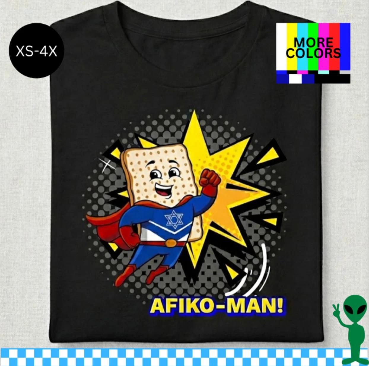 Funny Passover Afikomen Shirt Afiko-Man! S-3XL Unisex Short-Sleeve M