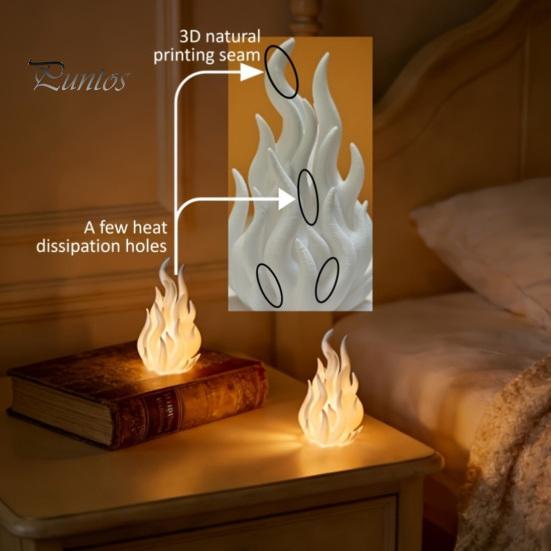 Unique Gift for Home 3D Printed Flame Candle Holder Shade, Gothic Ambient Decor Figurine, Hollow Artistic Desk Light Cover Tealight Dining Room Study