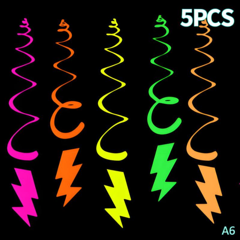 5/10/20 szt. Świecące Wiszące Wirujące Dekoracje na Imprezę Kolorowe Fluorescencyjne Wirujące Serpentyny Neonowe Świecące Wstążki na Imprezę Materiały Imprezowe
