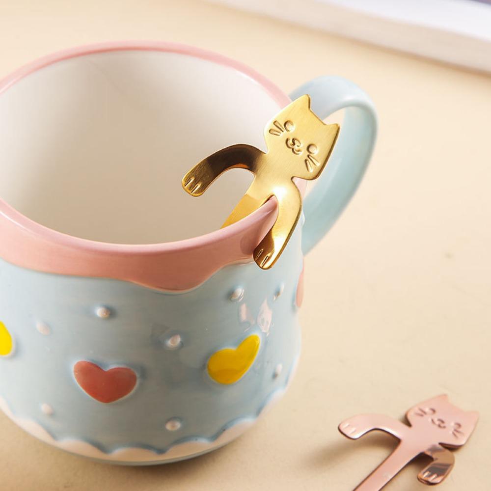 Long Handle Stainless Steel Coffee Drinking Dessert Spoon Coffee Spoon Stirring Spoons Teaspoon