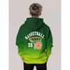 3D Digital Printed Basketball Element Gradient Pattern Goal Moment Hoodie, Perfect Gift
