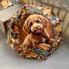 0106 Embossed Leaf Dog  Pattern, Automatic Folding Umbrella, Portable and Foldable Design, 8 Ribs, a Christmas or Birthday Gift.