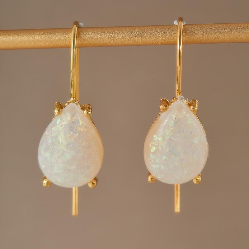 

Простые Изысканные Женские Серьги-Подвески в Форме Капли Воды с Опалом, Женские Милые Романтические Свадебные Аксессуары с Цирконом для Помолвки