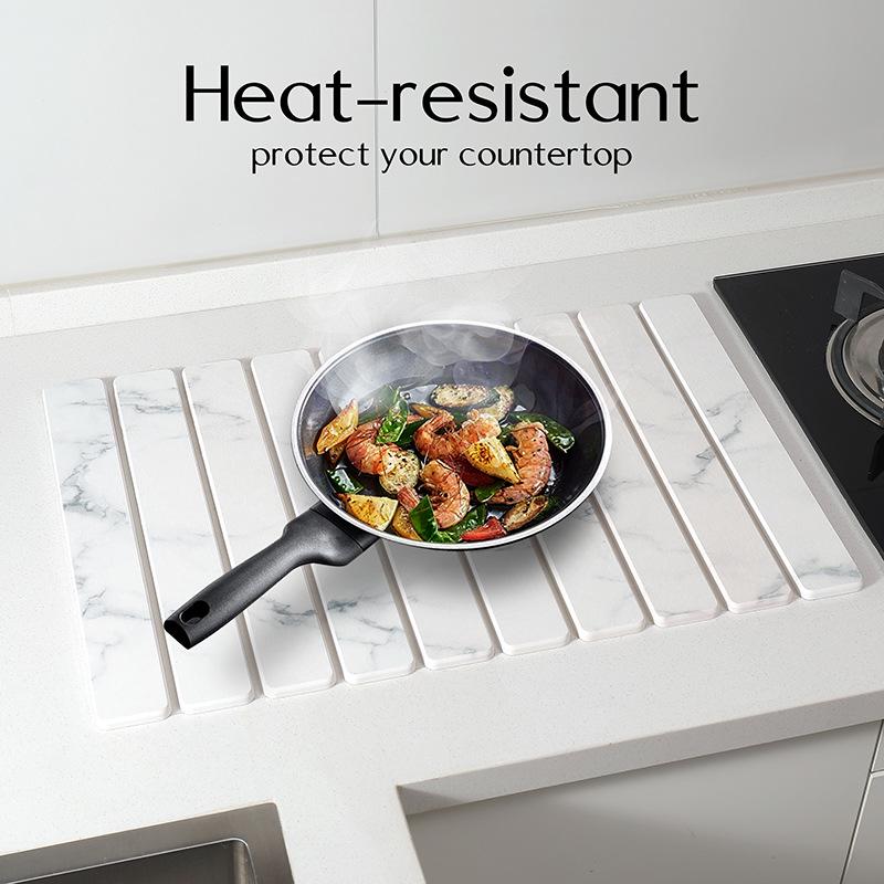 Diatomaceous Earth Water Absorption Mat for Kitchen & Bathroom - Drying & Draining Mat Coaster