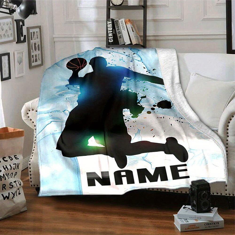 Basketball Hoop Customize Your Name Blanket Warm Comfortable And Soft Blankets Are Suitable For Home Lunch Break Blanket Office Sofa Sofa Gift To