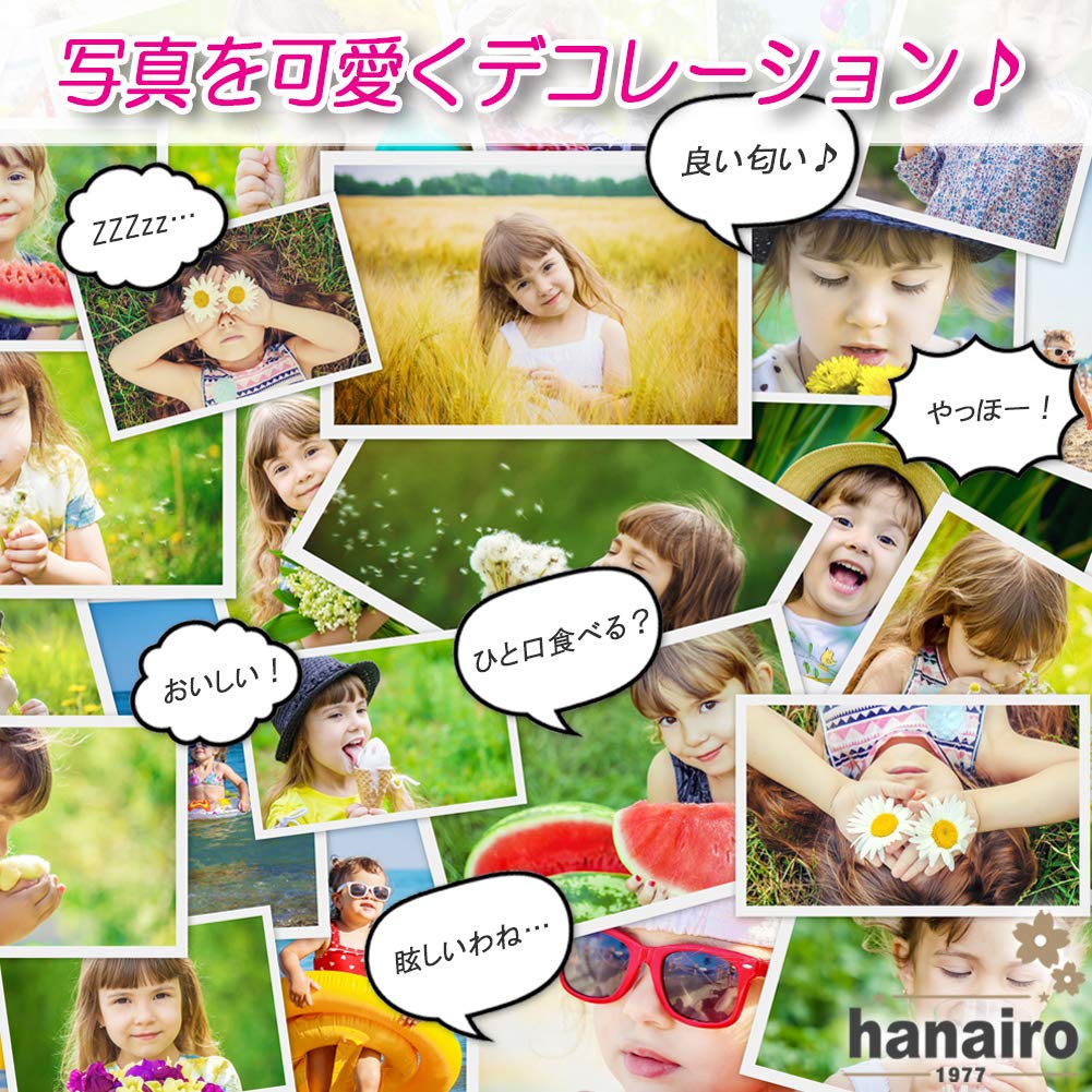 Hanairo Flake for and Handmade Stickers Stickers, 100-Piece Set, Planners, Diaries, Albums, (Speech Bubbles)