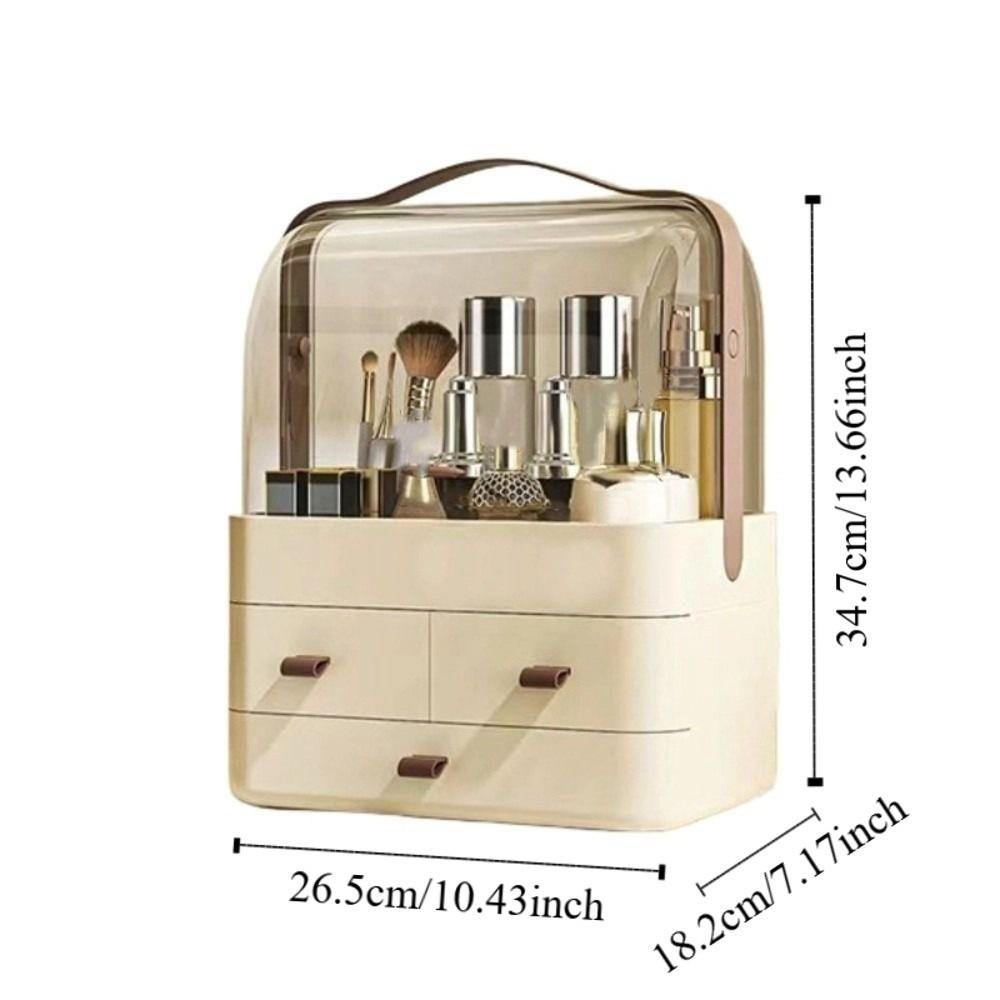 Dustproof Cosmetics Storage Box Large Capacity Container Makeup Organizers Multi-function Plastic Large Makeup Box Lady