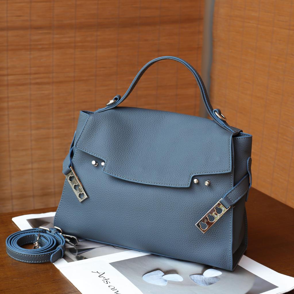 Temperament Characteristic Women'S Bag First Layer Cowhide Horizontal Style Popular Commuter Shoulder Portable Leather Soft Leather