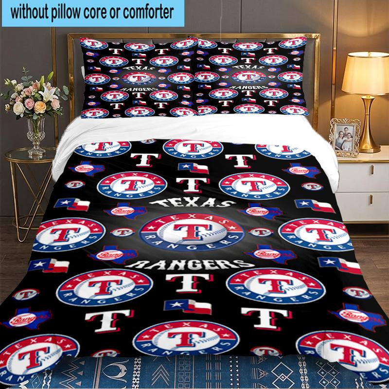 Texas Baseball 3pcs Bedding Set,Including 1pc Duvet Cover And 2pcs Pillowcases Perfect Gift for Christmas,Ideal for Bedroom, Dormitory