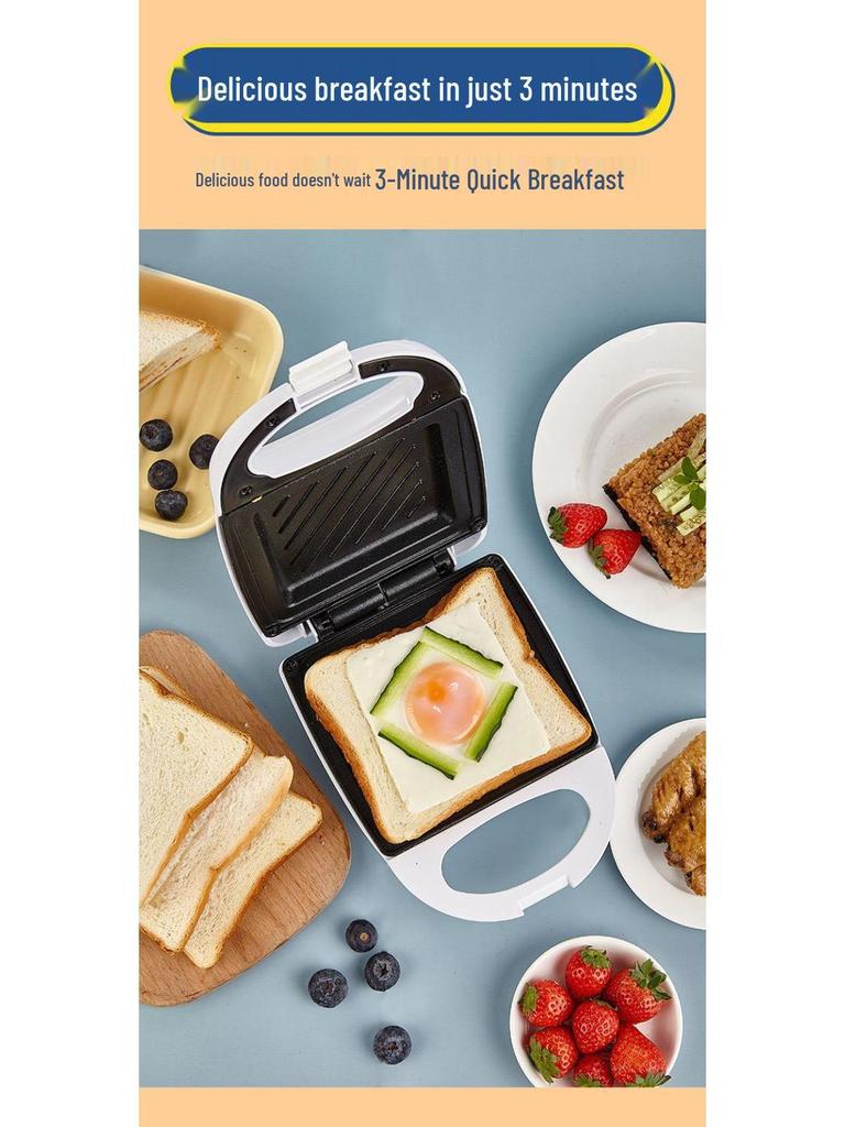 Multifunktionaler Sandwichmaker für Zuhause & Wohnheim - Kompakter Grill für Toast, Frühstück und leichte Mahlzeiten