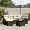 VidaXL Garden Lounge Set with Cushions 7 Pcs, Patio Sofas, Furniture Set, Outdoor Terrace Furniture, Brown 3263809
