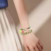 3pcs Bohemian Styles Elegant Bracelets with Pig Nose Beads and Soft Clay Fruit Charm Accessory for Everyday Wear