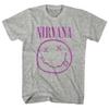 Men's Nirvana Purple Smiley T-shirt Medium Grey