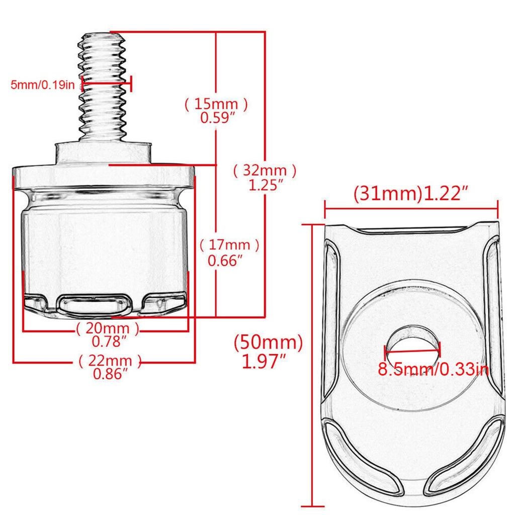 Motorcycle Seat Bolts Rear Fender Seat Bolts Knob Tab Cover Kit Secure Seat Bolts