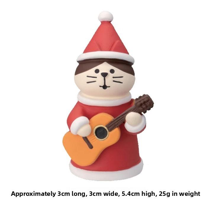 Christmas Resin Art Toys With Festive Mushroom And Cat Designs For Gift Giving