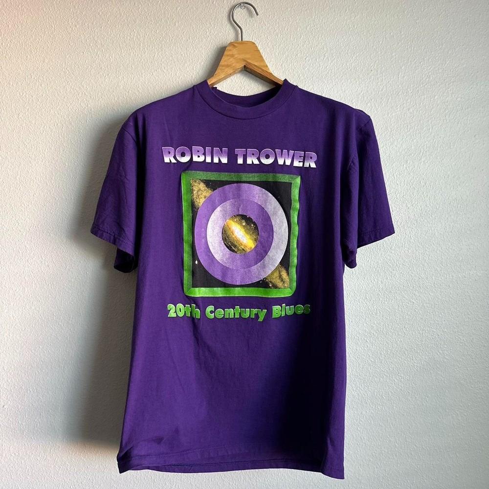 Vtg Robin Trower Tour Concert Cotton Purple Full Size T Shirt For Men TR250 Unisex T-Shirt S