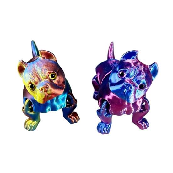 Figurka Buldoga Drukowana 3D Z Ruchomymi Stawami Figurka Psa Model Szczeniaka z Artykulacją Zabawka Fidget Dekoracja na Półkę Domową Biurową Ozdoba