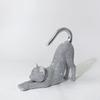 Sparkling Rhinestone Stretching Cat Figurine Jewelry Holder Light Desktop Decor for Necklace Earring Storage Home Accent Gift