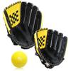 KaRaDaStyle Baseball Set for Parents and Kids Soft Gloves Catch Ball Training Ball Included 10.5+12.5 Inches 130g Small Yellow Black Large Yellow