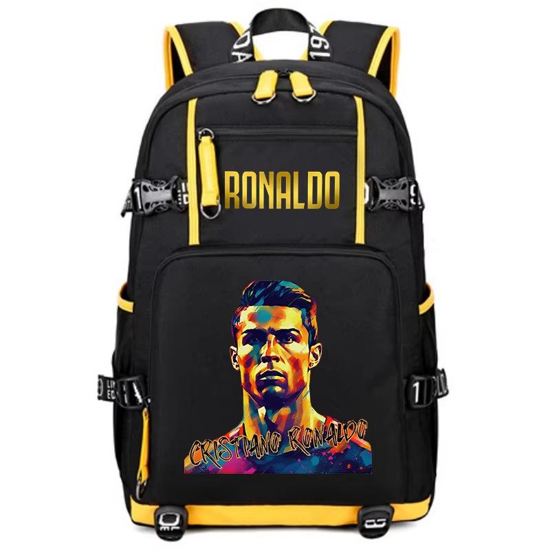 Football Star Peripheral Personality Print Youth Backpack Large Capacity Student Bag