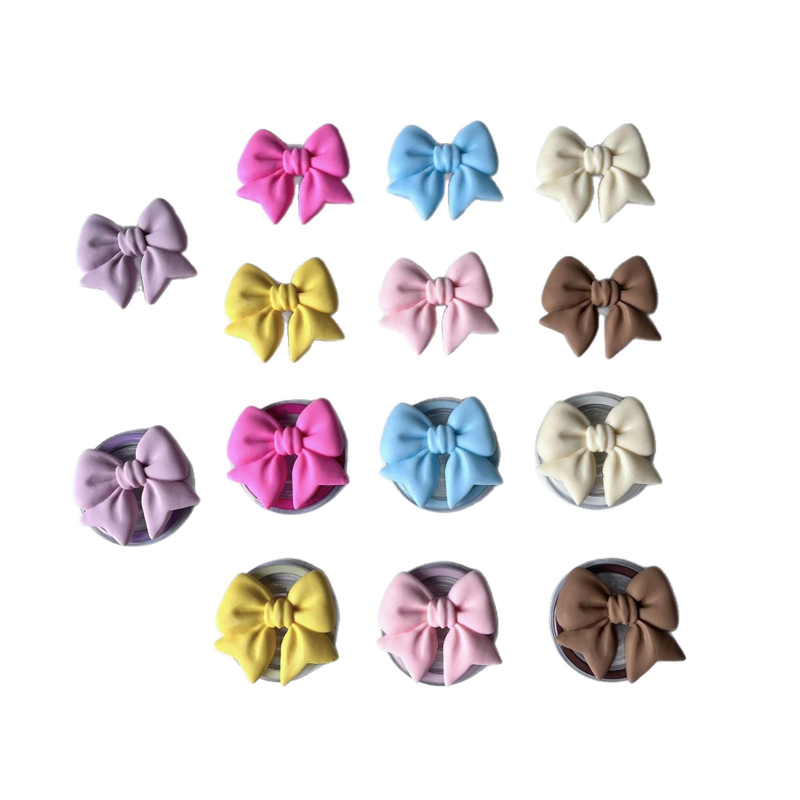 Magnetic Bow Phone Stand: Foldable & Adjustable Holder Transparent Bow Brown