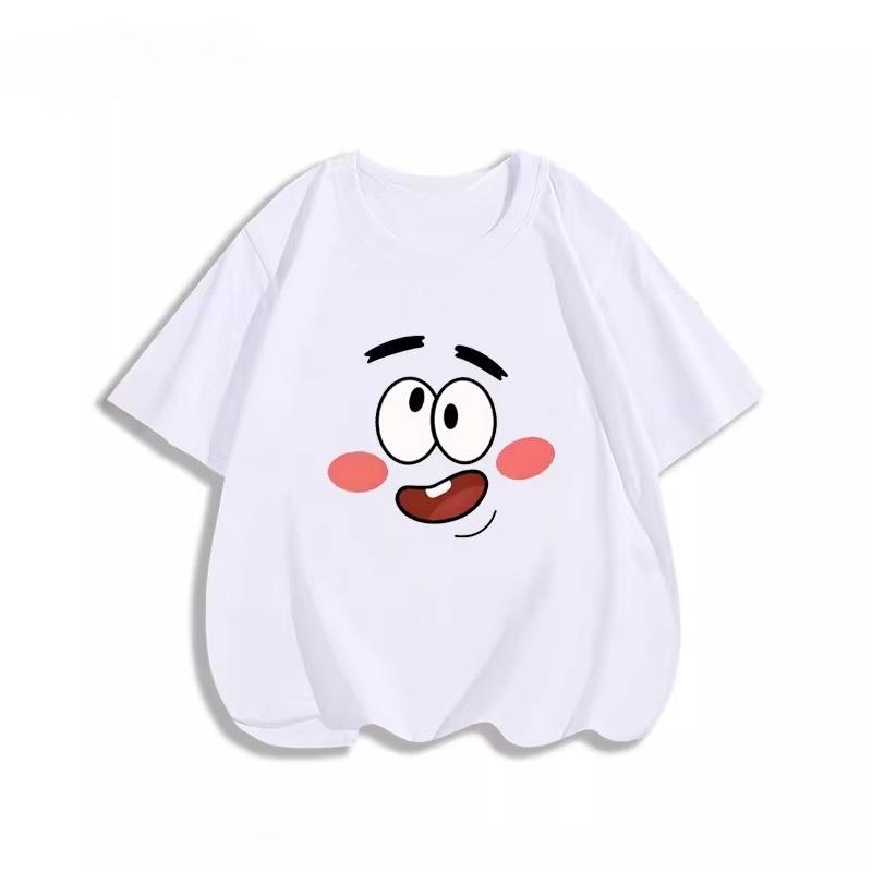 Potdemiel Summer SpongeBob SquarePants Pure Polyester Children's T-Shirt, Comfortable and Breathable, Suitable for Boys and Girls.