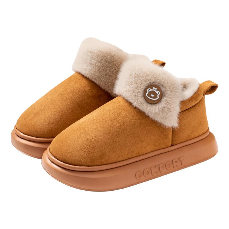 Couple cotton slippers winter new indoor home home warm thick-soled velvet bag and cotton shoes winter