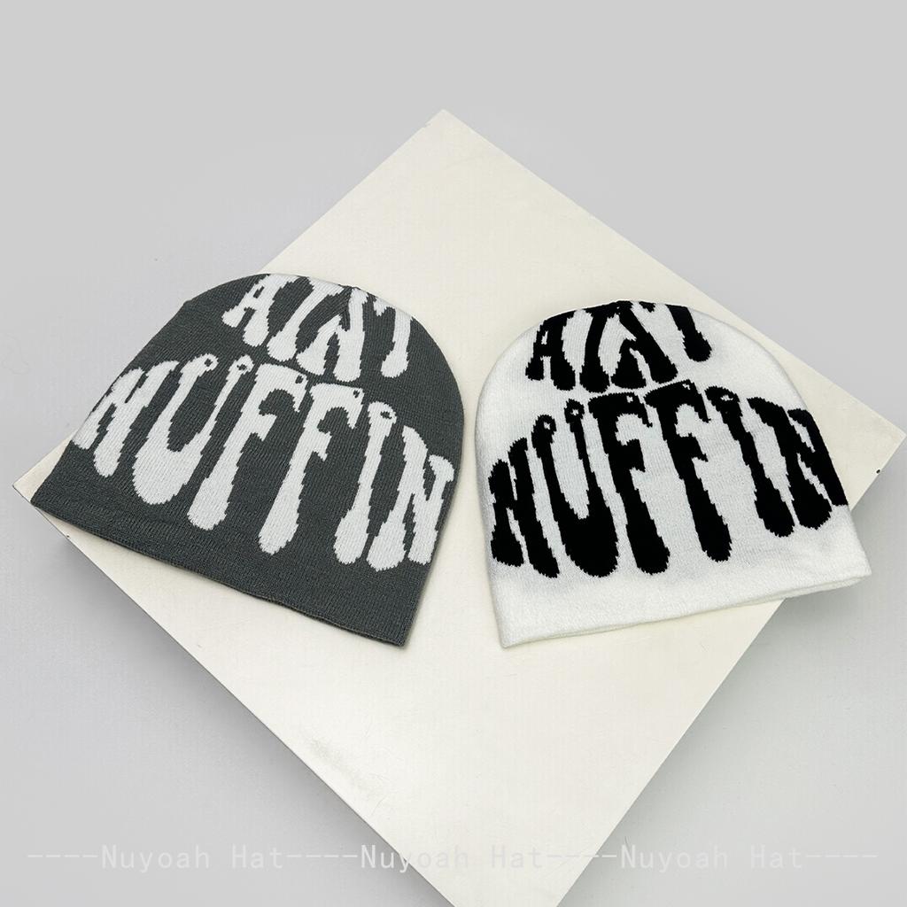 Knitted Letterings Alphabet Big Jacquard Personal Women Men Her Him For Fresh Hats Warm Casual Fashion Simple Beanies Rap Versatile Hip-Hop Street