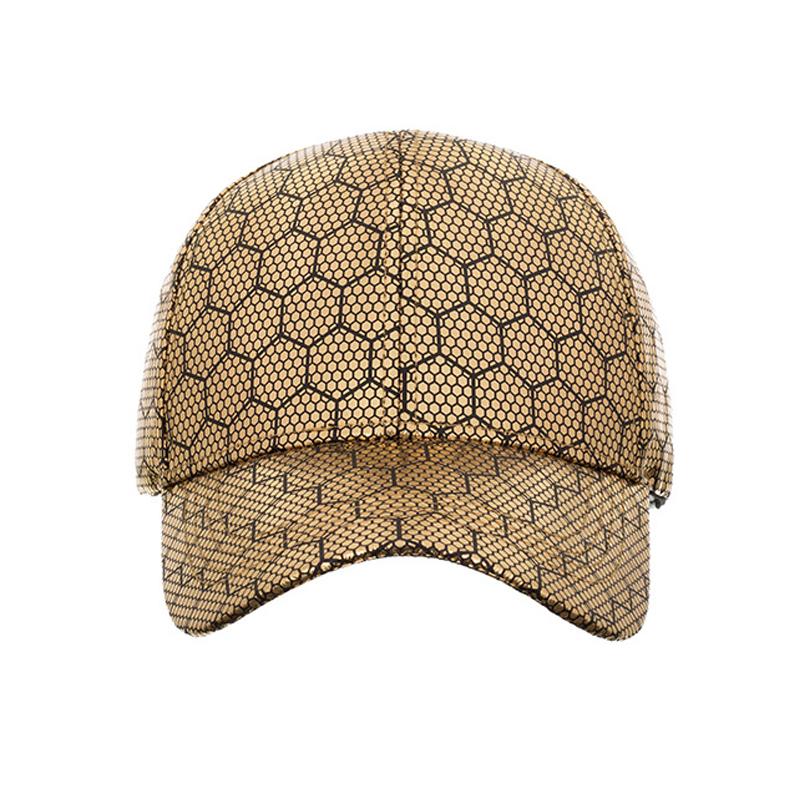 Spring Autumn Hexagon Gold Silver Baseball Cap Male Outdoor Sunscreen Sun Cap Female Ponytail Panama Cap Visor Hats Snapback Hat