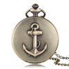 Vintage Ankarmönster Fickur med Kedja för Herrar Damer