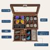 Used ProCase Wooden Men's Jewelry Box, 2 Tier Watch Holder & Sunglasses Box Organizer, Display Case with Clear Glass Top and Storage Drawer