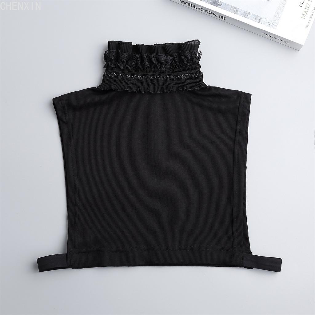 Abnehmbarer Kragen aus Baumwolle für Damen, für Pullover, Bluse, Hemd, gefälschter Kragen, dekoratives weibliches weißes halbes Hemd, falsches Kragen-Zubehör