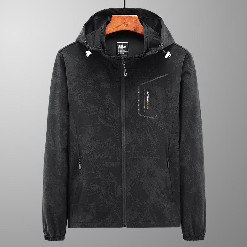 Summer New Pattern Outdoor Sunscreen Clothing for Men and Women, Sweat-absorbing and Breathable Thin Hooded UV-proof Skin Clothing