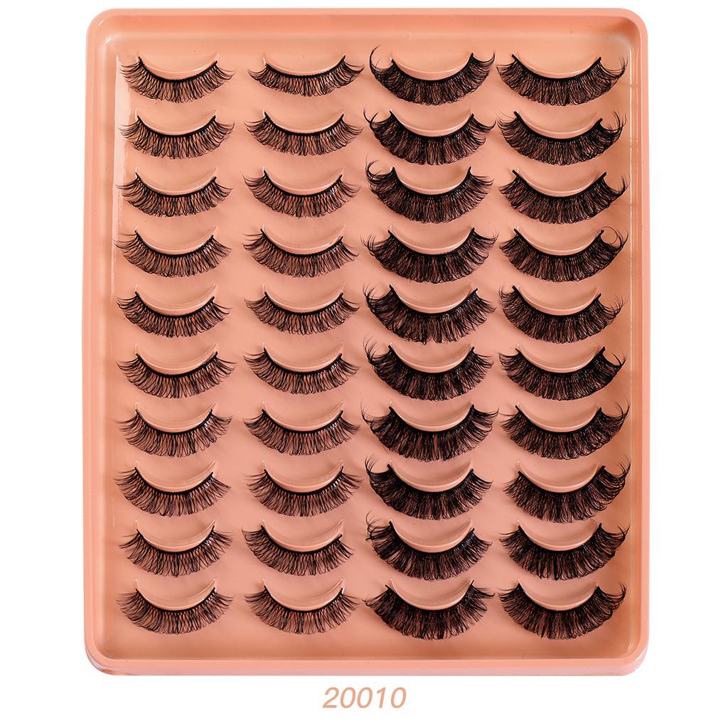 European And American New Products Dd Chemical Fiber Russian Volume False Eyelashes 20 Pairs Thick Natural Grafted Eyelashes