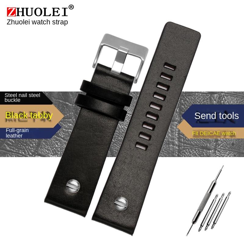 For Diesel DZ7257 DZ4323 DZ7348 DZ7313 DZ7312 DZ4318 Genuine Leather Watch Strap Men Large Dial Retro Riveted Cowhide Watchband