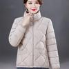 Women's Thickened Warm Winter Jacket for Middle-Aged and Elderly Women Solid Color Minimalist Zipper Coat