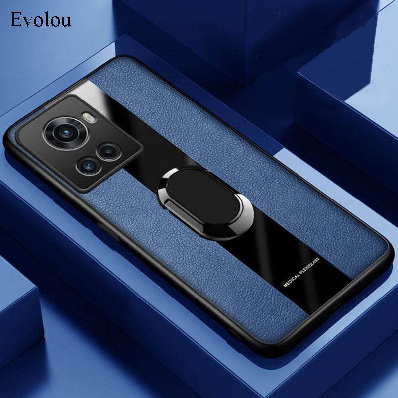 Plexiglass PU leather phone case for oneplus ACE 5G Magnetic Metal Ring Stand Holder shockproof Protection Cover For Oneplus 13R