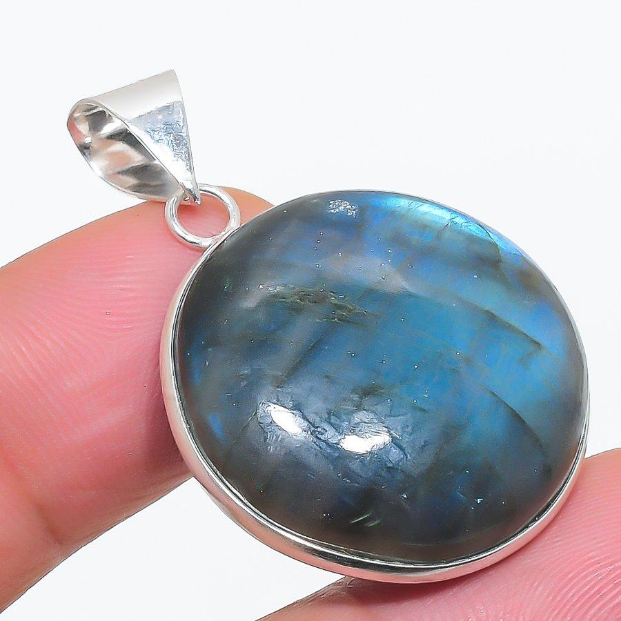 

Подвеска из стерлингового серебра 925 пробы с натуральным лабрадоритом 1,46 дюйма q7F48