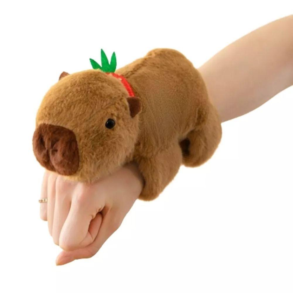New Capybara Plush Doll Slap Bracelet Monkey Interactive Toy Plush Wrist Band Home Decor Gift Animal Slap Bracelets