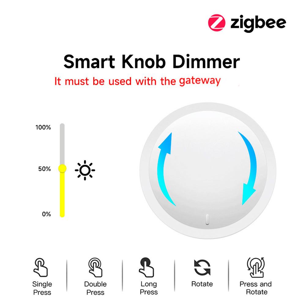 ZigBee Smart Drehschalter DIY Drahtloser Szenen-Taster Drehbarer Dimmerschalter Hausgeräte-Automatisierung Verknüpfung Fernbedienung