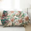 Floral Towel Blanket With Tassels, Sofa Cover Blanket, Bedspread, Four-Layer Gauze Cotton, 200*230 Cm, 1500 G, High Quality Pad