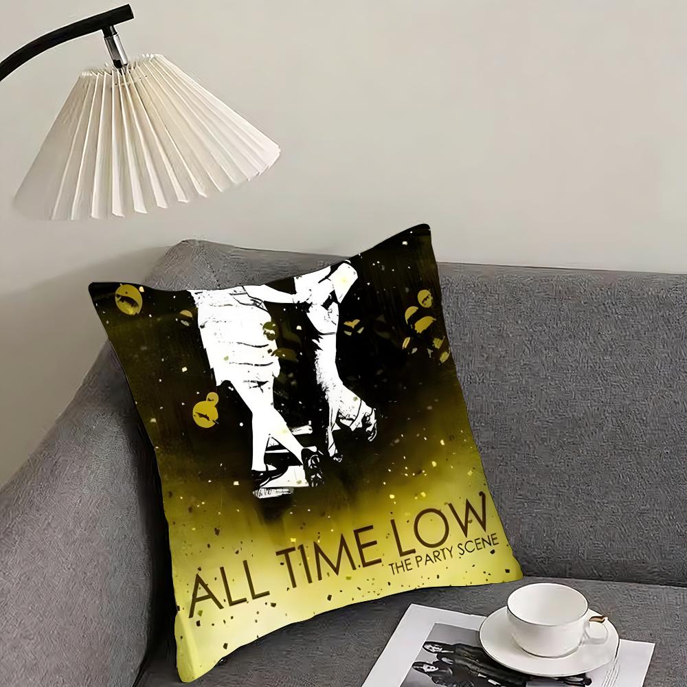 all time low rock band Cushion Cover Reversible Plush Pillow Cover – For car, sofa, bedroom, perfect as a gift.