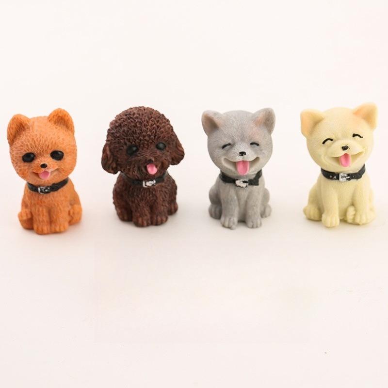 Four Color Puppy Resin Creative Simulation Cartoon Decoration