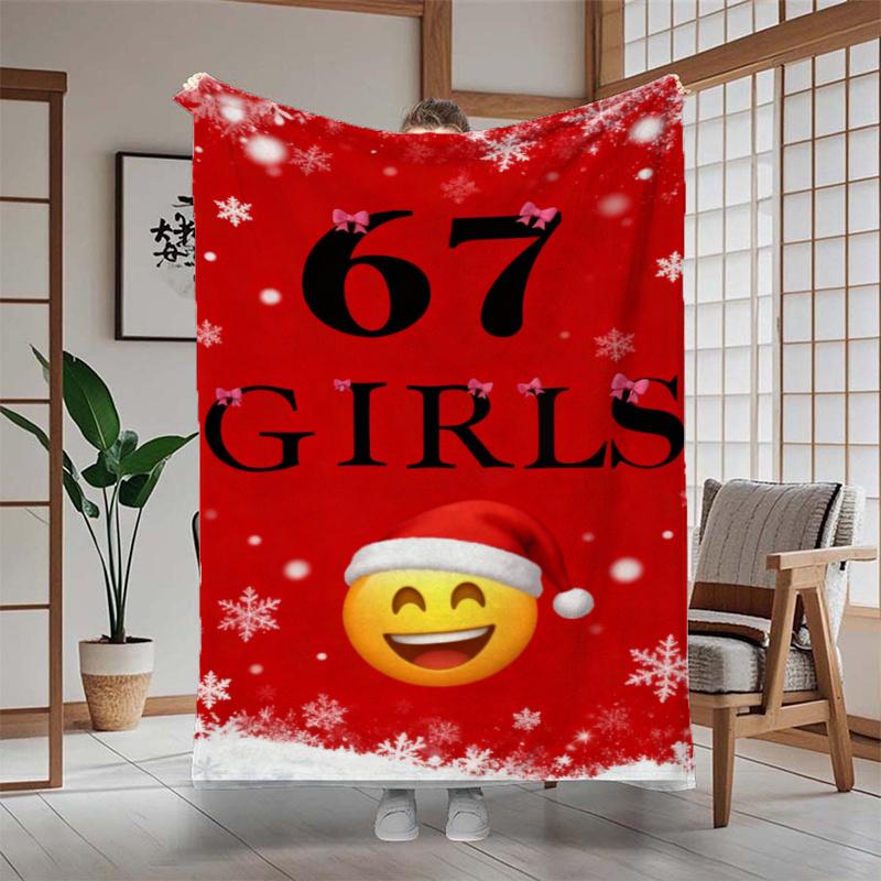 

Christmas Snowflake 67 Girl & Number Bedspread - Soft Flannel Blanket Suitable for Room Decor, Gift, Christmas Present 75x90cm