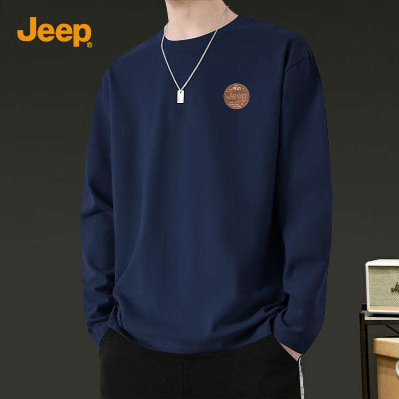 JEEP Men s Pure Cotton Casual Long Sleeve T-Shirt 2XL