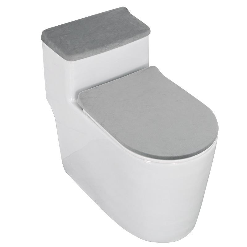 Stretch Velvet Toilet Lid Cover and Toilet Tank Lid Cover 2Piece Set Soft Thickened Washable Universal Toilet Cushion Home Hotel