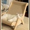 Sisal Cat Scratcher Bed Elegant Sturdy Cat Lounge Chair Rocking Cat Scratch Chair Pet Multi-Functional Scratcher Beach Chair