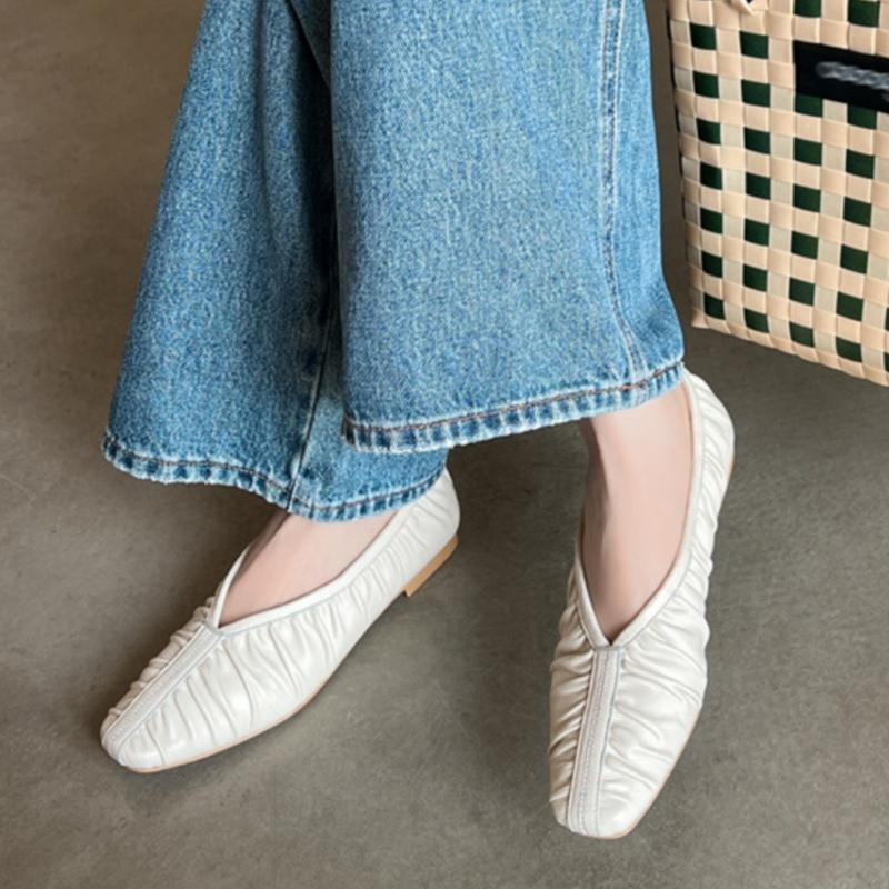 Fashion 2025 New Spring Autumn Women Flats Roman Style Retro Soft Shoes Fashion Casual Shallow Mouth Square Toe Comfy Women FFlat Shoes