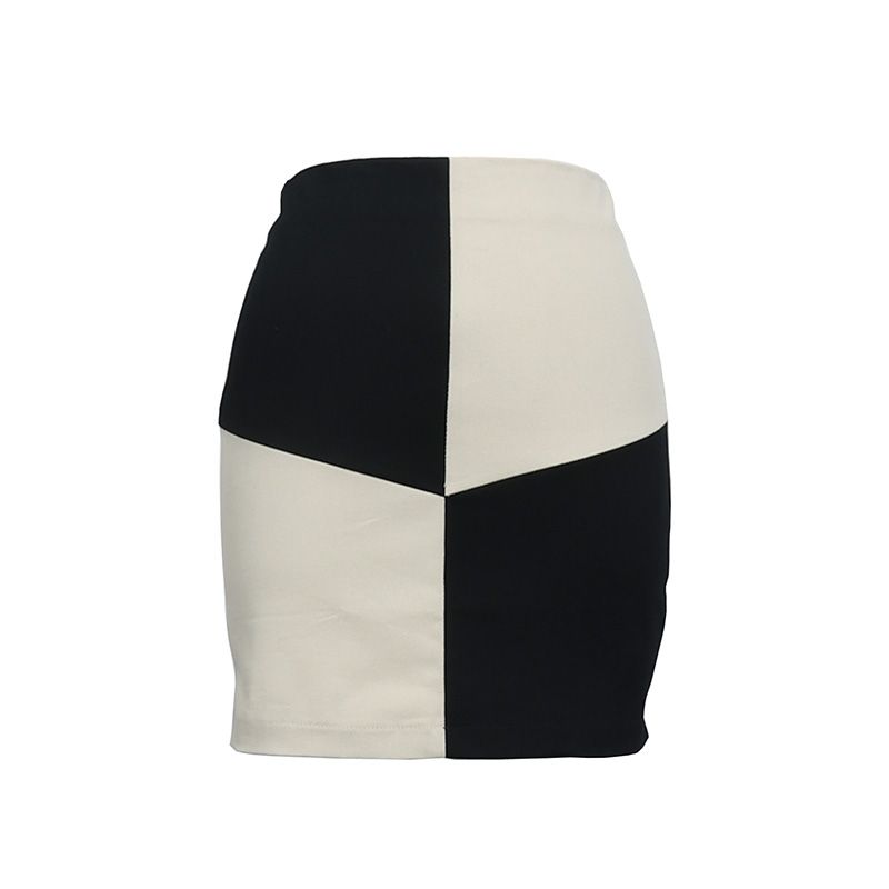 

Australia Sexy Contrast Color Chessboard Lattice Elastic Slim Fit Skirt Black(Default Flaw) AU8