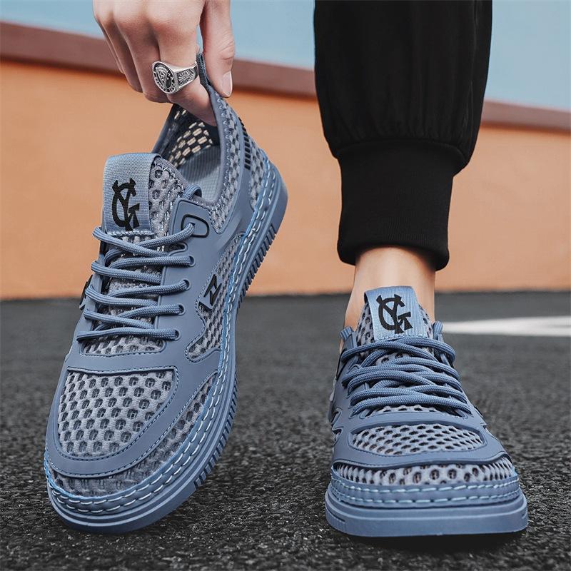 Summer hollow board shoes men's big net casual men's shoes breathable mesh shoes men's student tide shoes 2024 new models